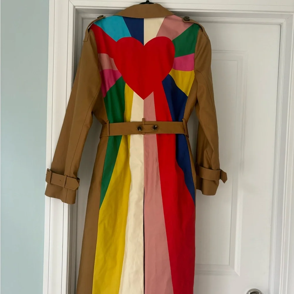 Boden Trench with Multicolor Heart and Stripes cheltenham trench 10 NWT - Picture 1 of 14